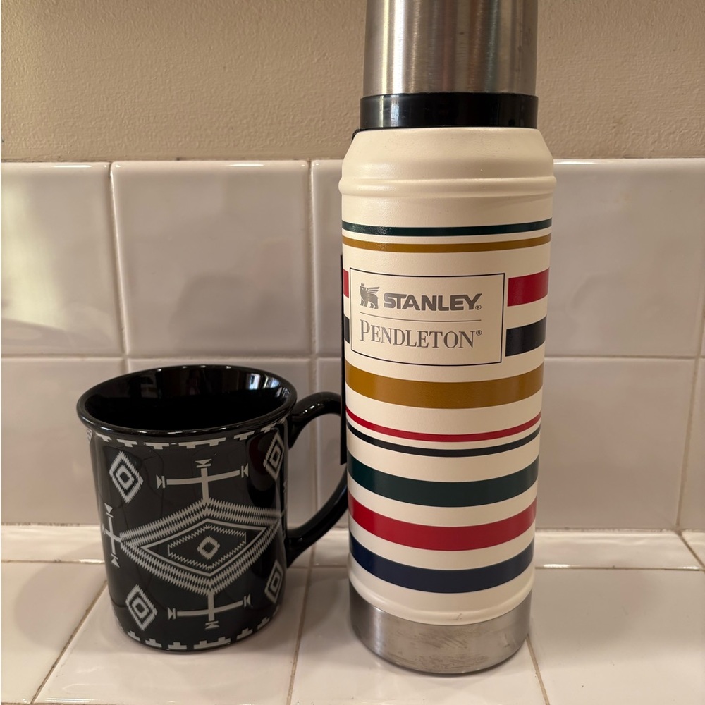 Stanley Pendleton Striped Thermos with Black Mug